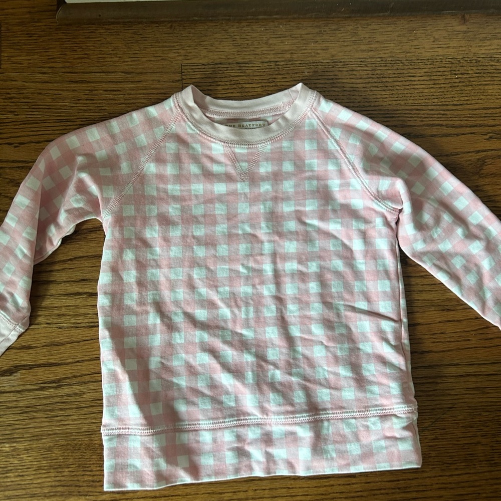 TBBC Pink and White Checkered Kids Sweatshirt